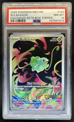 2025 Pokemon Mega Evolution Bulbasaur Promos #133/132 PSA 8 - Image 1