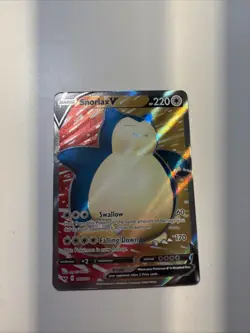 Pokemon TCG Snorlax V Sword & Shield Base Set 197/202 Holo Full Art - Image 1
