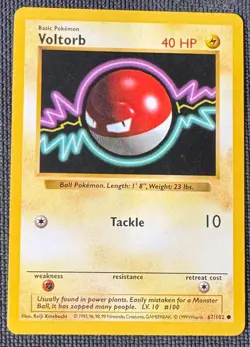 VOLTORB 67/102 COMMON BASE SET SHADOWLESS POKEMON MP - Image 1