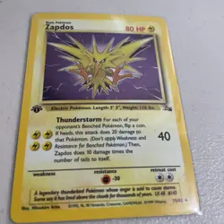 Pokemon Fossil First Edition Zapdos 15/62 Fossil Holo - Image 1