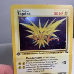 Pokemon Fossil First Edition Zapdos 15/62 Fossil Holo - Image 3