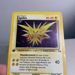 Pokemon Fossil First Edition Zapdos 15/62 Fossil Holo - Image 5