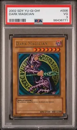 2002 YuGiOh Dark Magician SDY-006 Ultra Rare Holo - Starter Deck Yugi - PSA 3 VG - Image 2