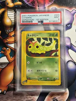 2001 Pokemon ~ Japanese Expedition ~ Caterpie 1st Edition #3 ~ PSA 9 Mint - Image 1