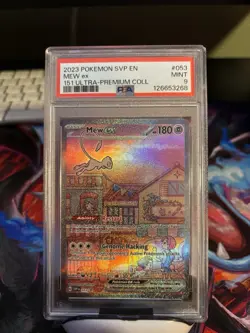 Pokemon SV: Scarlet & Violet Promo Mew ex 053 Holo PSA 9 2023 English - Image 1
