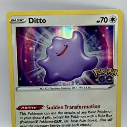 Pokemon TCG Ditto 053/078 Holo Rare Pokemon Go Sword & Shield NM - Image 1