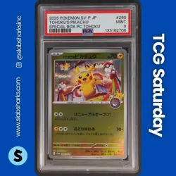 2025 POKEMON SV BS PROMO JP SPECIAL BOX P.C. TOHOKU #260 TOHOKU'S PIKACHU PSA 9 - Image 1