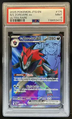 2025 Pokemon Journey Together N's Zoroark ex #175/159 PSA 9 - Image 1