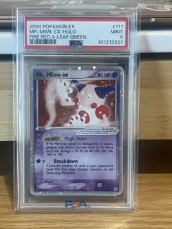 2004 POKEMON EX FIRE RED & LEAF GREEN #111 MR. MIME EX-HOLO PSA 9 - Image 1