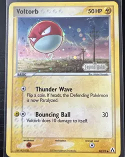 Pokemon TCG Voltorb 68/92 Legend Maker Stamped Holo Common - Image 1