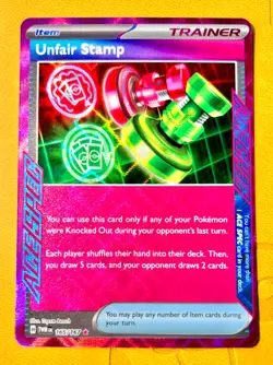 Unfair Stamp Ace Spec Rare Pokemon Twilight Masquerade 165/167 NM - Image 1