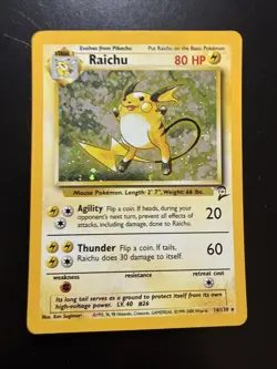 Raichu 16/130 Base Set 2 Pokemon TCG Holo Rare Card - Image 1