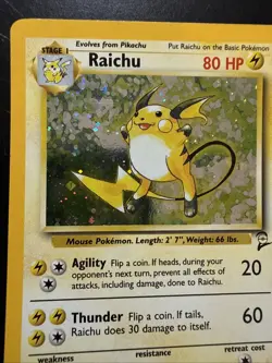 Raichu 16/130 Base Set 2 Pokemon TCG Holo Rare Card - Image 2