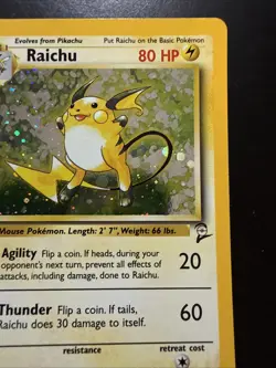Raichu 16/130 Base Set 2 Pokemon TCG Holo Rare Card - Image 3