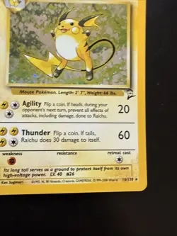 Raichu 16/130 Base Set 2 Pokemon TCG Holo Rare Card - Image 4