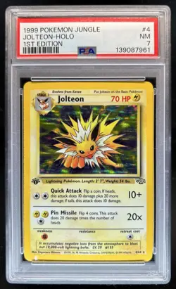 1999 Pokemon Jungle 1st Edition Jolteon #4/64 PSA 7 - Image 1