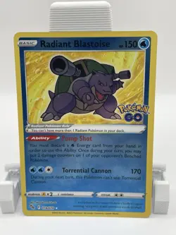 Pokemon Radiant Blastoise Radiant Rare 018/078 Pokemon GO Holo 150 HP 2022 - Image 1