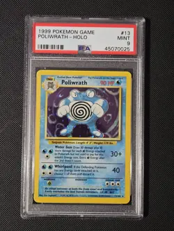 1999 Pokemon Base Set Poliwrath Holo 13/102 PSA 9 Mint WOTC - Image 1