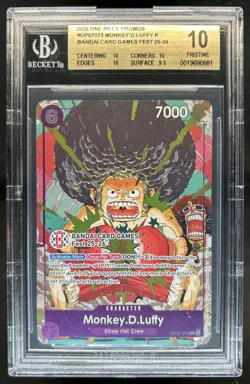 2025 One Piece Bandai Games Fest Monkey D. Luffy Promo Rare #OP07-073 BGS 10 - Image 1