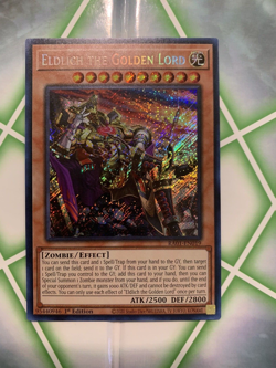 Yugioh Eldlich the Golden Lord Secret Rare RA01-EN019 1st NM Alt Art - Image 1