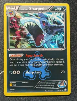 Team Aqua's Sharpedo 21/34 Holo Rare Pokemon Card Pokemon TCG XY Double Crisis - Image 1