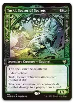 Toski, Bearer of Secrets (Showcase) #319 (Foil) (NM) Kaldheim KHM Magic MTG - Image 1