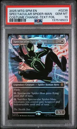 2025 MTG Spectacular Spider-Man (0238) (Borderless) (Textured Foil) PSA 10 - Image 1