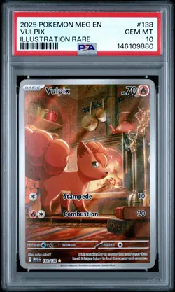 2025 POKEMON MEG EN-MEGA EVOLUTION ILLUSTRATION RARE #138 VULPIX PSA 10 - Image 1
