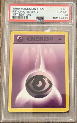 1999 Pokemon 1st Edition Shadowless Base Set Psychic Energy Gem Mint PSA 10 - Image 1