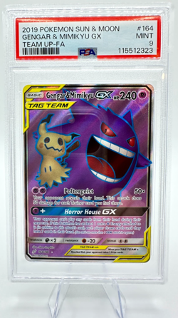2019 Pokemon S&M Team Up Gengar & Mimikyu GX #164 | TAG TEAM | PSA 9 MINT - Image 1