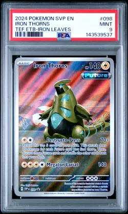2024 POKEMON SVP EN-SV BLACK STAR PROMO #098 IRON THORNS PSA 9 - Image 1