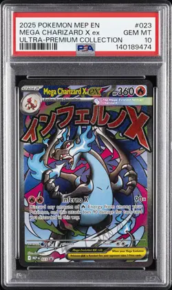 2025 POKEMON MEP PROMO ULTRA-PREMIUM COLLECTION #023 MEGA CHARIZARD X EX PSA 10 - Image 1