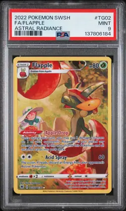 2022 POKEMON SWORD & SHIELD ASTRAL RADIANCE #TG02 FULL ART/FLAPPLE PSA 9 - Image 1