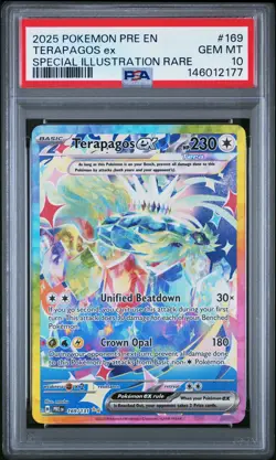 2025 POKEMON PRISMATIC EVOLUTIONS SPECIAL ILLUSTRATION RARE TERAPAGOS EX PSA 10 - Image 1