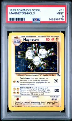 1999 POKEMON FOSSIL #11 MAGNETON-HOLO PSA 9 - Image 1