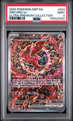 2025 POKEMON MEP EN-ME BLACK STAR PROMO #024 ORICORIO EX PSA 9 - Image 1