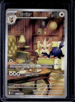 2025 Pokemon White Flare Herdier Illustration Rare #155/086 - Image 1