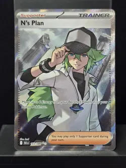 Pokemon N's Plan Ultra Rare Full Art Black Bolt 163/086 Holo Near Mint - Image 2