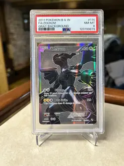 2011 Pokemon Zekrom Black And White Full Art Gray Background PSA 8 - Image 1
