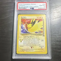 Pokemon TCG Zapdos Promo Black Star Aoki Error 2000 #23 PSA 10 - Image 1