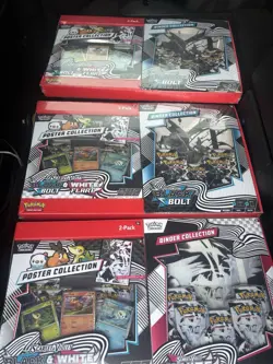 3X Pokemon Black Bolt & White Flare Binder + Poster Collection 2Pack LOT OF 3 - Image 1