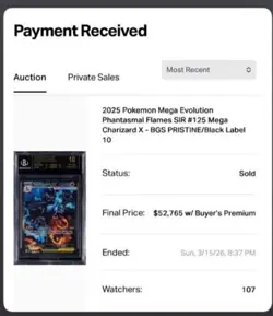 2025 POKEMON TCG PHANTASMAL FLAMES MEGA CHARIZARD EX SIR BGS 10 BLACK LABEL AL2 - Image 3