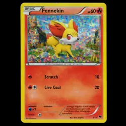 Fennekin | 3/12 | Pokemon, McDonald's Promo, Holo, 2013 - Image 1