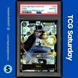 2023 ONE PIECE KINGDOMS OF INTRIGUE #OP04-083 SABO MANGA ALTERNATE ART PSA 10 - Image 1