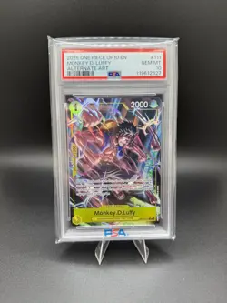 Monkey D. Luffy OP10-111 ENGLISH One Piece Royal Blood Alt Art - PSA 10 - Image 1