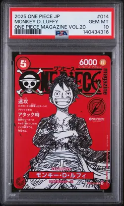 2025 ONE PIECE JAPANESE PROMOS MAGAZINE VOL.20 #014 MONKEY D. LUFFY PSA 10 - Image 1