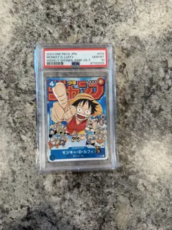 PSA 10 Monkey D Luffy Shonen Jump P-033 Promo One Piece Japanese - Image 1