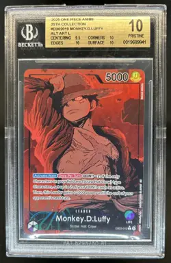 2025 One Piece Anime 25th Monkey D. Luffy Alt Art #EB02-010 BGS 10 Pristine - Image 1