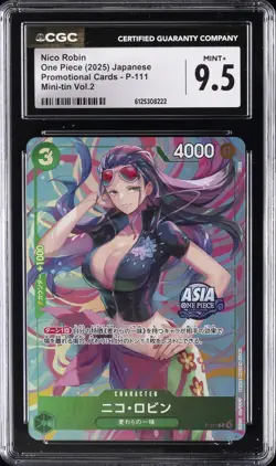 2025 ONE PIECE JAPANESE PROMO CARDS MINI-TIN VOL.2 #P-111 NICO ROBIN CGC 9.5 - Image 1