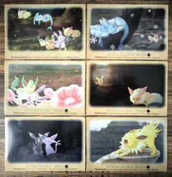 Set 6 Japan Pokemon Center Eevee and Colorful Friends Clear Card - Image 1